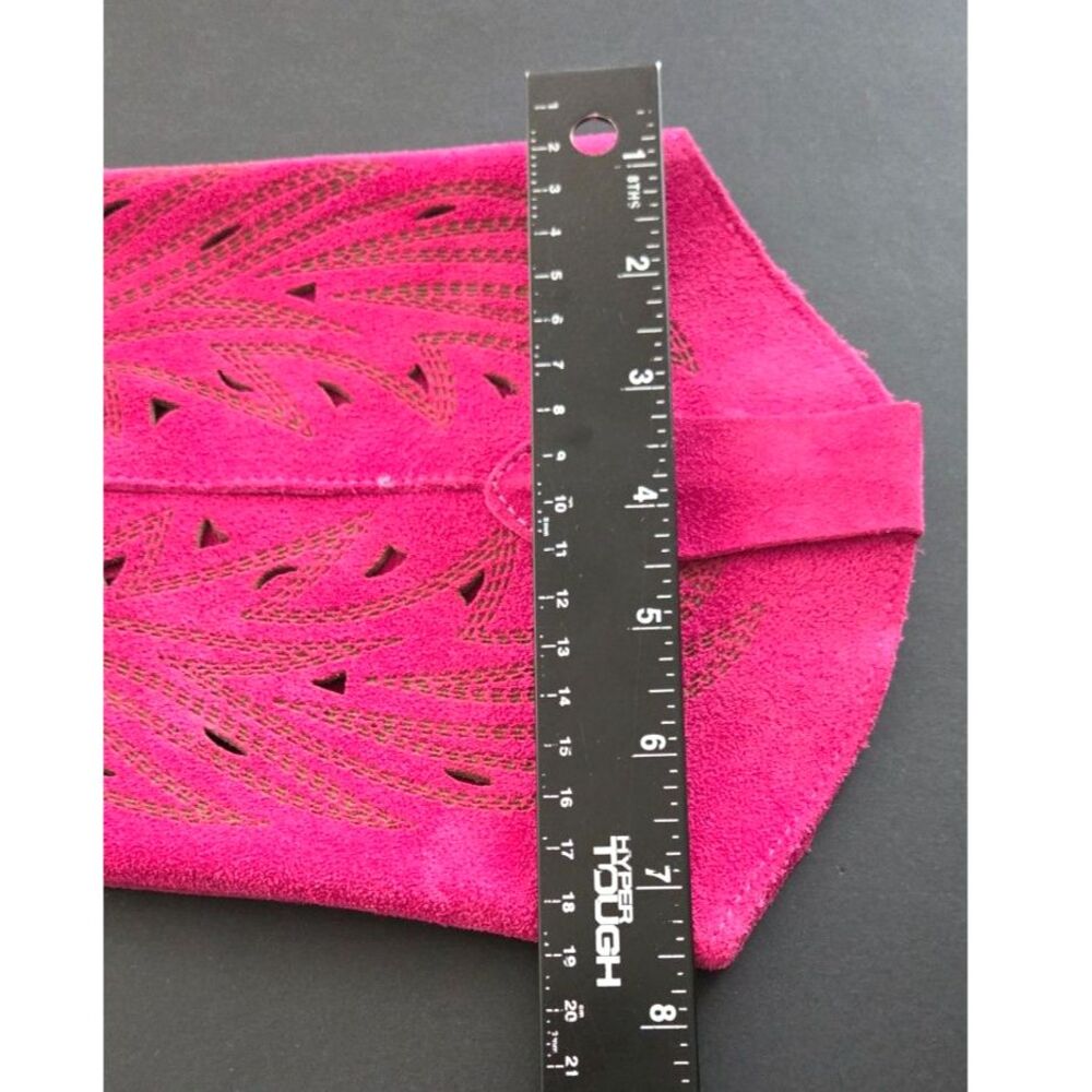 KS Kali Shoes Rea Magenta Pink Texan Laser-Cut Western Boots Suede Sz EU 38 - Picture 7 of 9